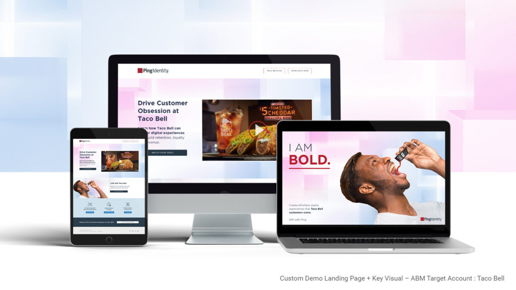 Ping Identity personalized ABM landing page across devices